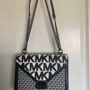 Black and White Michael Kors Chain Bag.